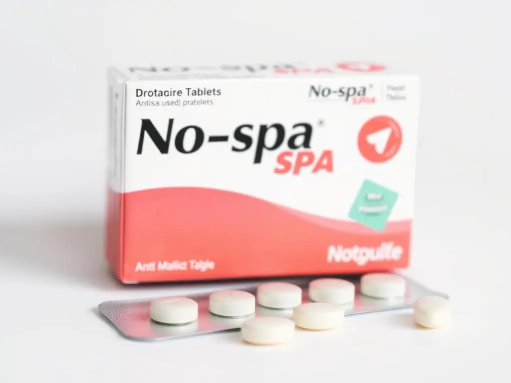 Opakowanie No-spa - tabletki przeciwbólowe w ciąży stosowane przy bólach skurczowych