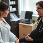 Kobieta w ciąży na konsultacji z endokrynologiem omawiająca funkcjonowanie tarczycy