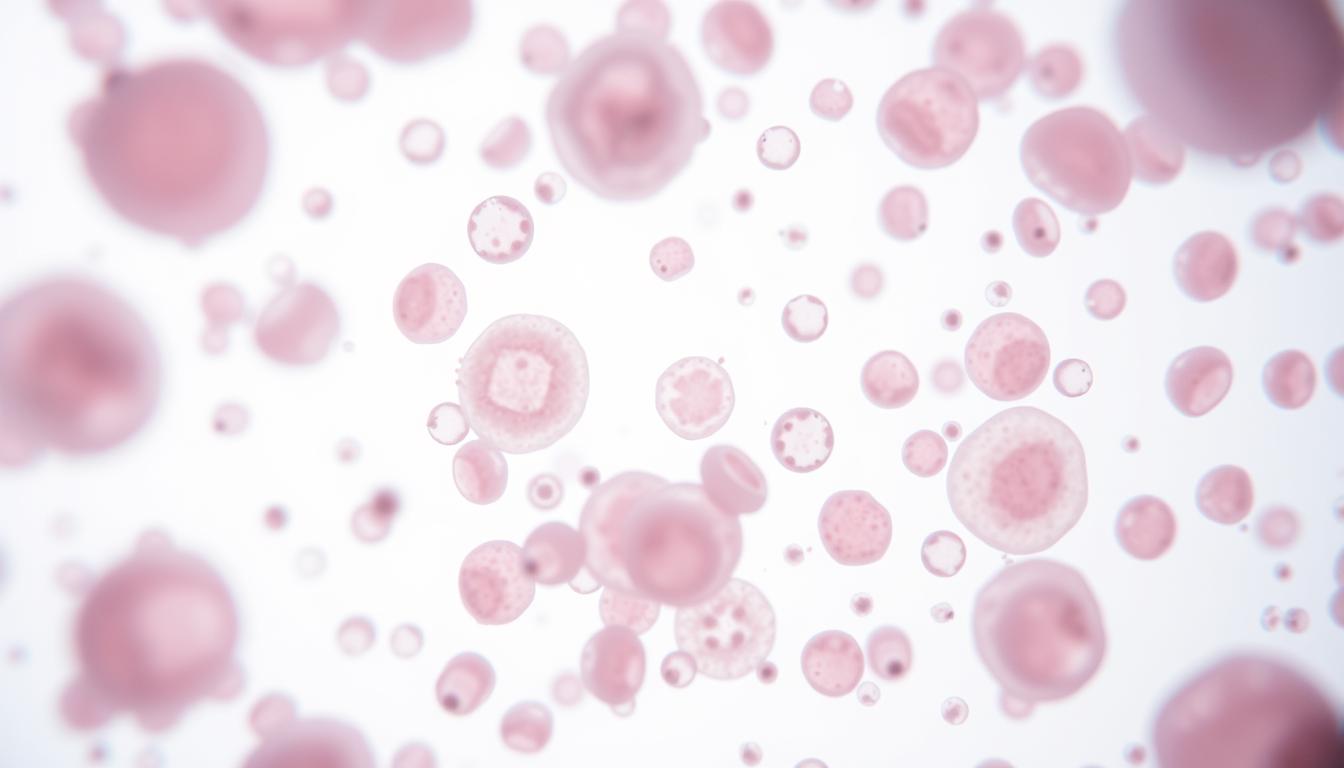 Leukocyty (białe krwinki) pod mikroskopem - obraz używany w diagnostyce leukocytów w moczu w ciąży