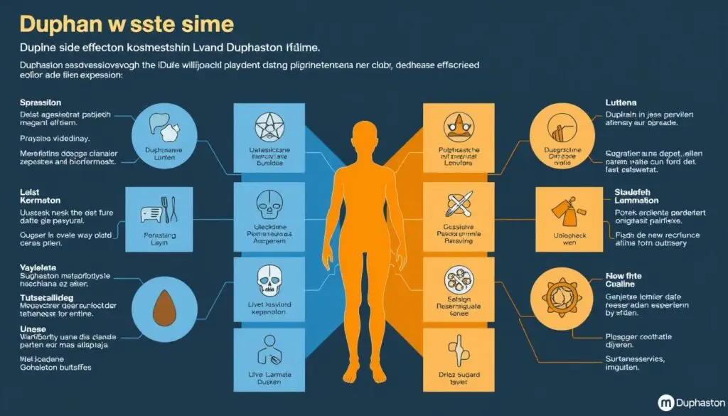 Infografika przedstawiająca skutki uboczne Duphastonu