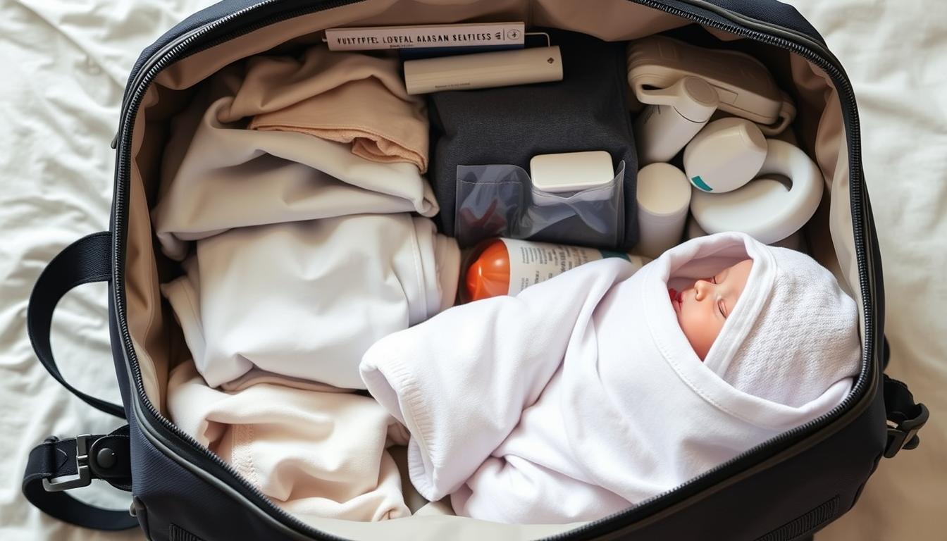 Torba do porodu z niezbędnymi rzeczami dla mamy i noworodka